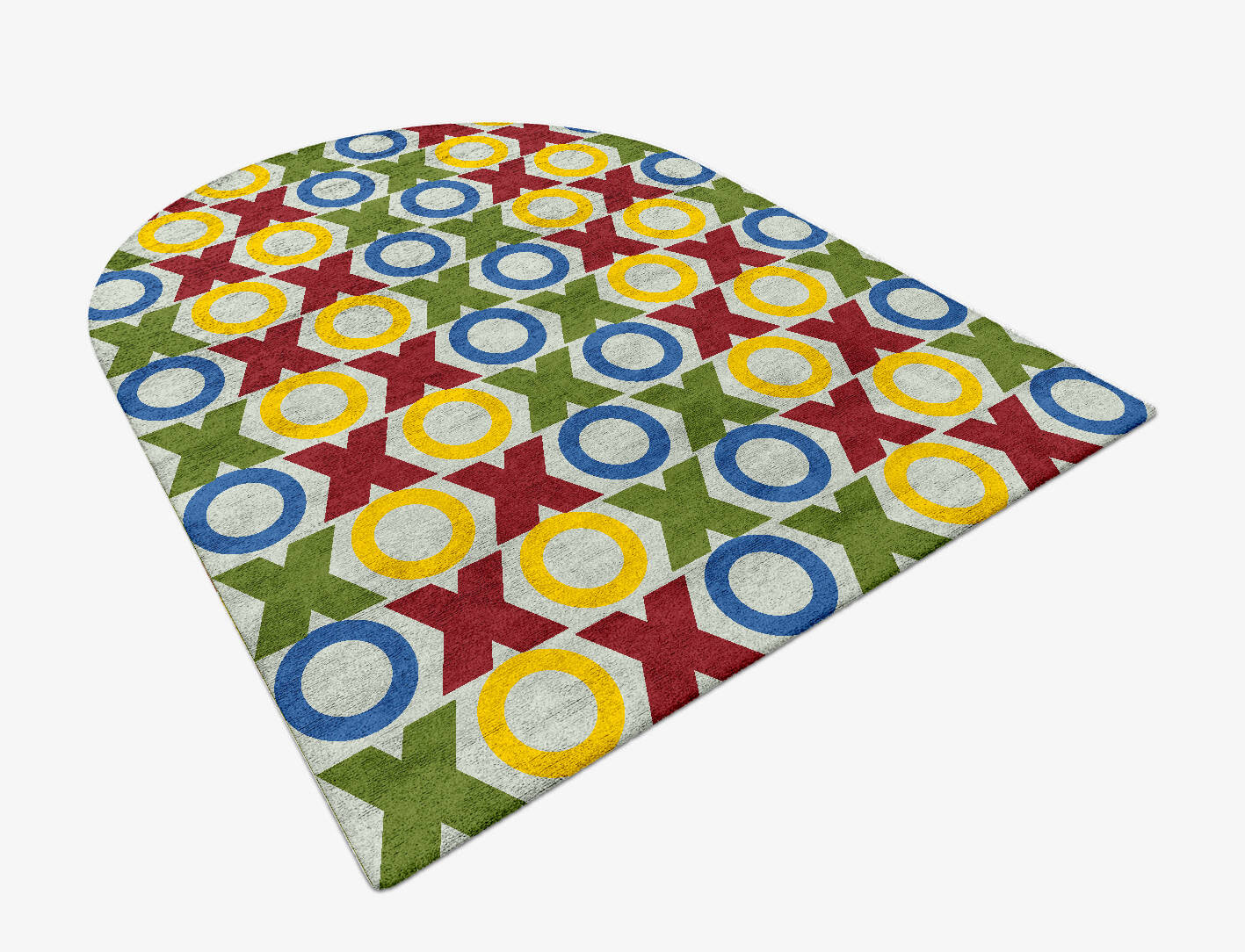 Tictactoe Kids Arch Hand Tufted Bamboo Silk Custom Rug by Rug Artisan