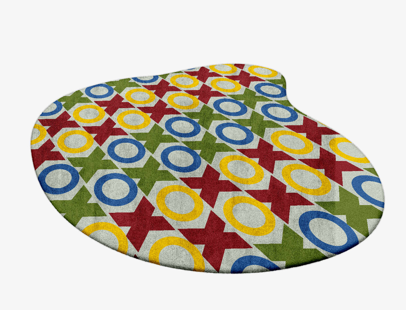 Tictactoe Kids Splash Hand Tufted Bamboo Silk Custom Rug by Rug Artisan