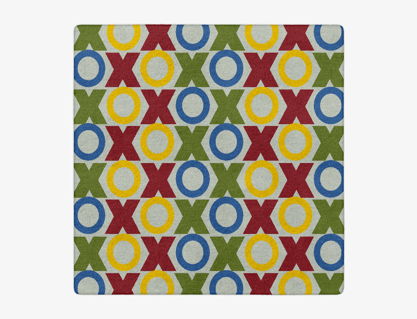 Tictactoe Kids Square Hand Tufted Pure Wool Custom Rug by Rug Artisan