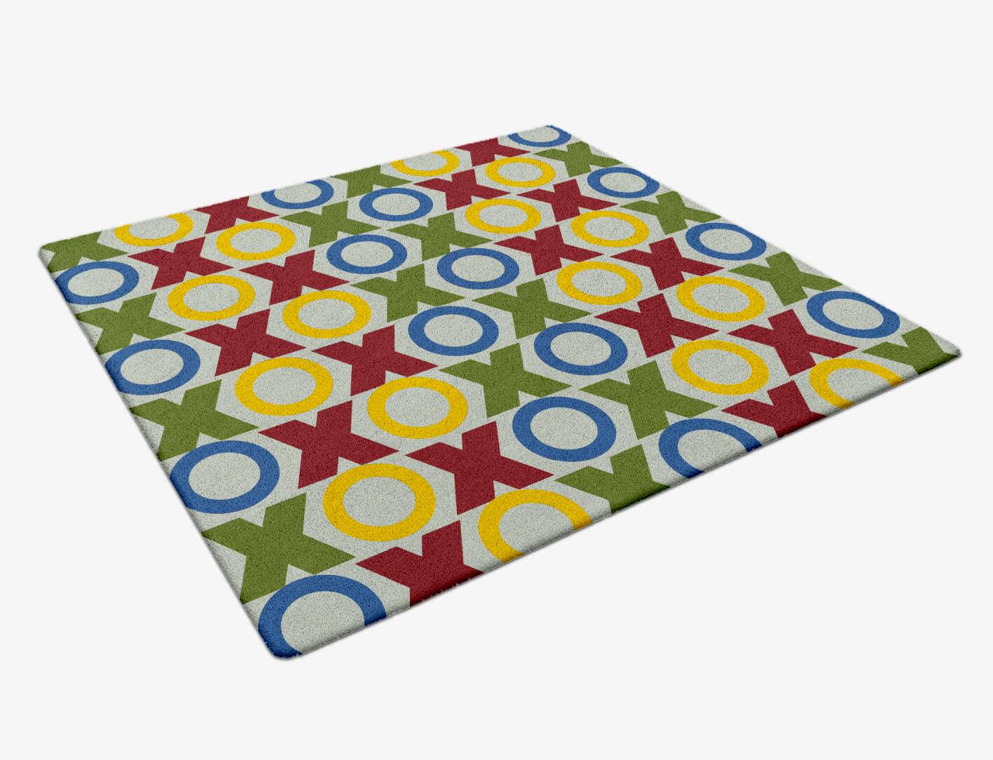 Tictactoe Kids Square Hand Tufted Pure Wool Custom Rug by Rug Artisan