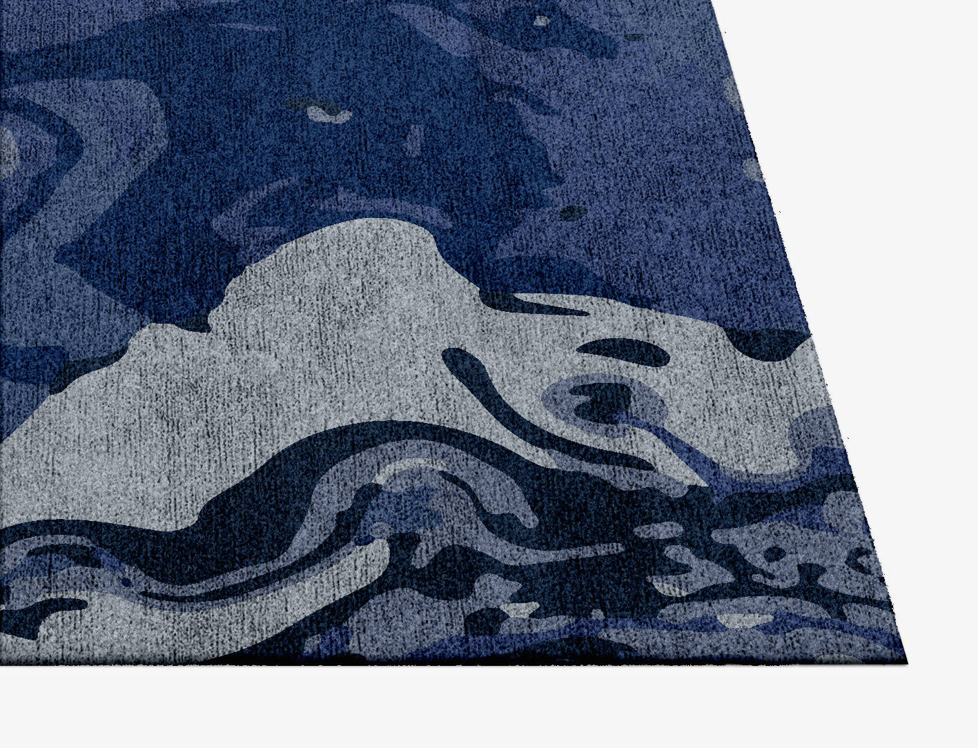 Tides Surface Art Square Hand Knotted Bamboo Silk Custom Rug by Rug Artisan