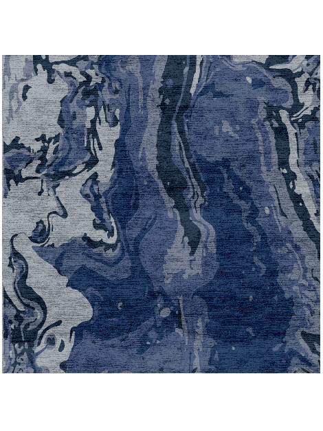 Tides Surface Art Square Hand Knotted Bamboo Silk Custom Rug by Rug Artisan