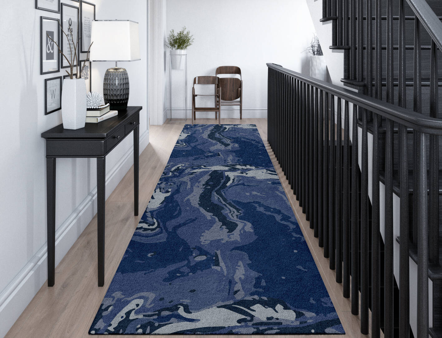 Tides Surface Art Runner Hand Tufted Pure Wool Custom Rug by Rug Artisan