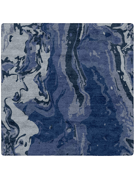 Tides Surface Art Square Hand Tufted Bamboo Silk Custom Rug by Rug Artisan