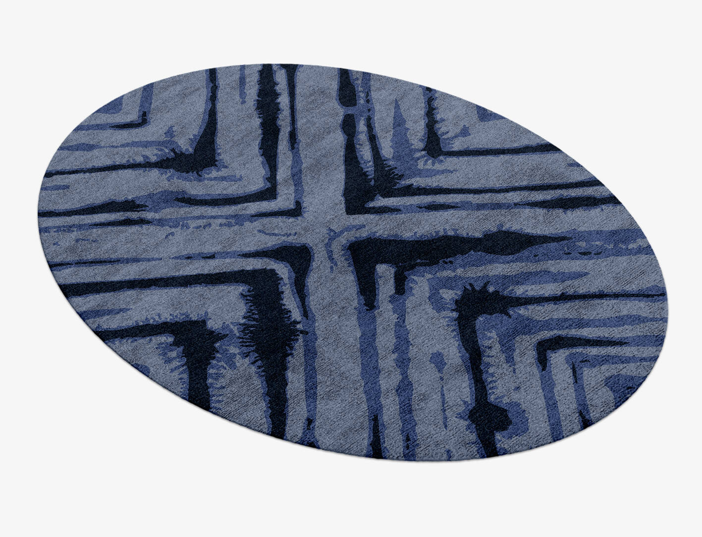TieDye Abstract Oval Hand Knotted Bamboo Silk Custom Rug by Rug Artisan