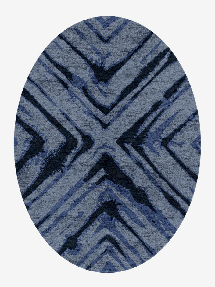 TieDye Abstract Oval Hand Knotted Bamboo Silk Custom Rug by Rug Artisan