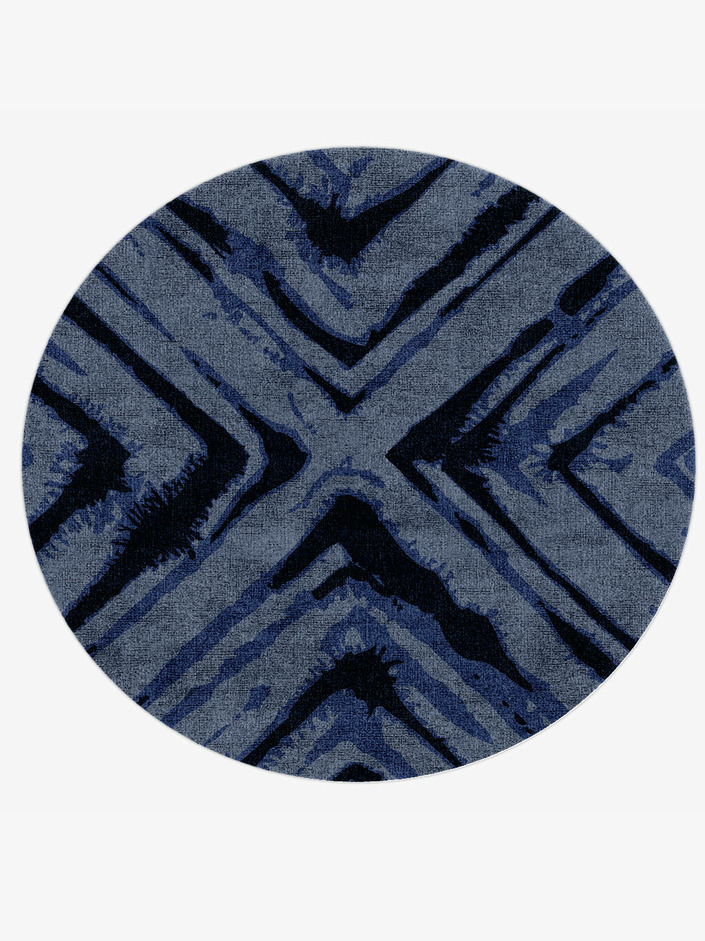 TieDye Abstract Round Hand Knotted Bamboo Silk Custom Rug by Rug Artisan