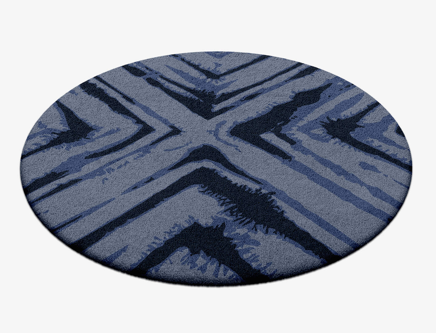 TieDye Abstract Round Hand Tufted Pure Wool Custom Rug by Rug Artisan