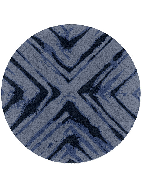 TieDye Abstract Round Hand Tufted Pure Wool Custom Rug by Rug Artisan