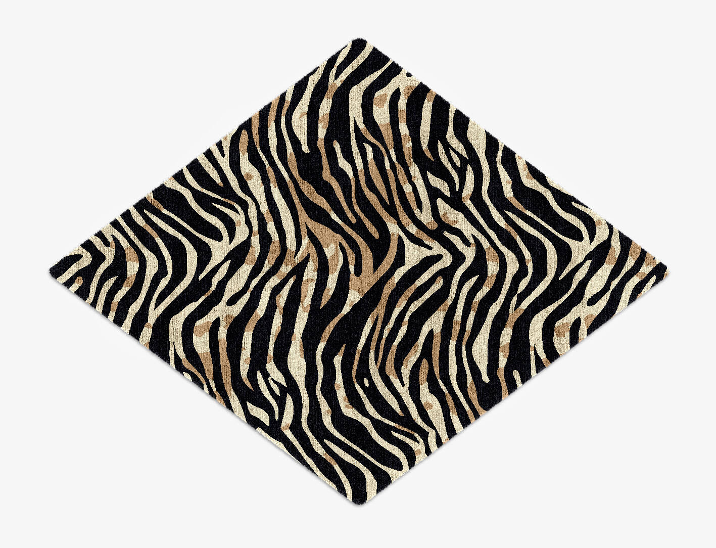 Tiger Stripes Animal Prints Diamond Hand Knotted Bamboo Silk Custom Rug by Rug Artisan
