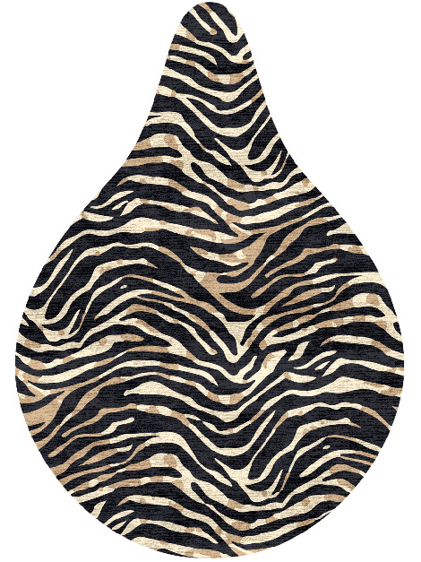 Tiger Stripes Animal Prints Drop Hand Knotted Bamboo Silk Custom Rug by Rug Artisan