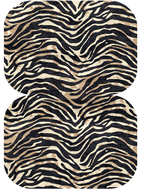 Tiger Stripes Animal Prints Eight Hand Knotted Bamboo Silk Custom Rug by Rug Artisan