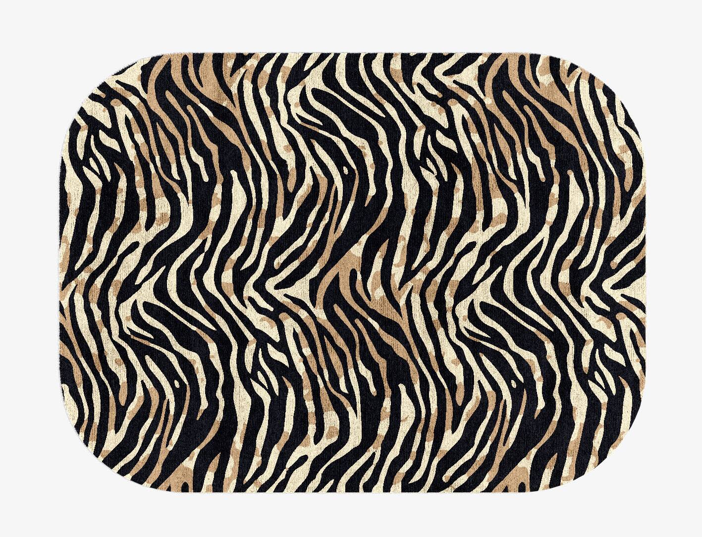 Tiger Stripes Animal Prints Oblong Hand Knotted Bamboo Silk Custom Rug by Rug Artisan