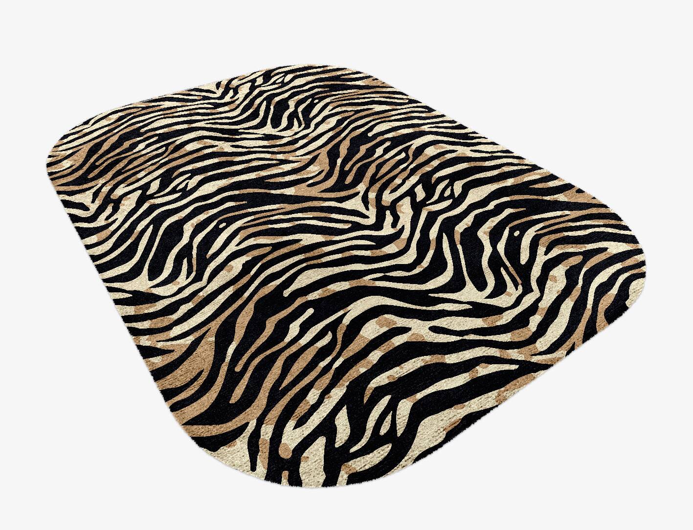 Tiger Stripes Animal Prints Oblong Hand Knotted Bamboo Silk Custom Rug by Rug Artisan