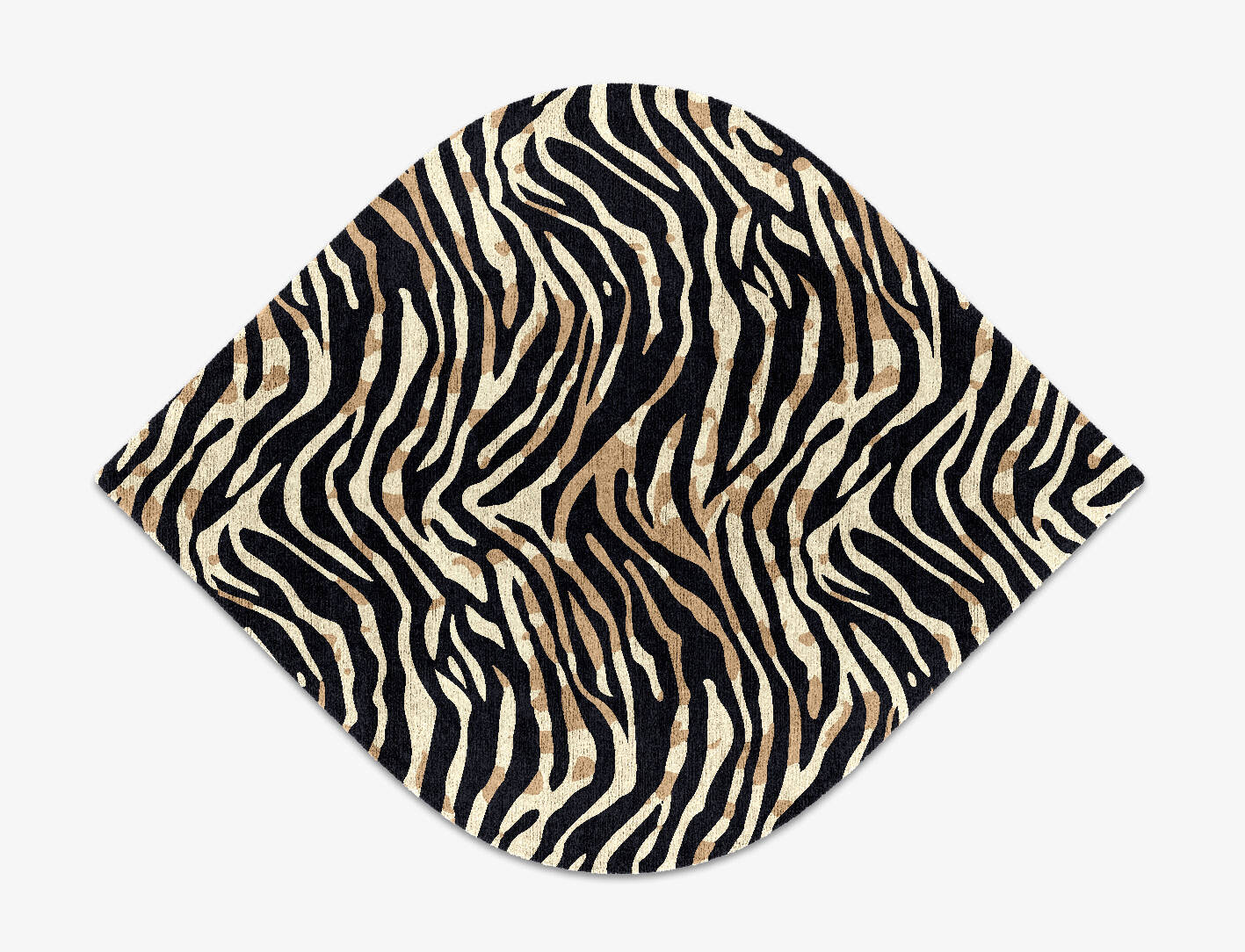 Tiger Stripes Animal Prints Ogee Hand Knotted Bamboo Silk Custom Rug by Rug Artisan