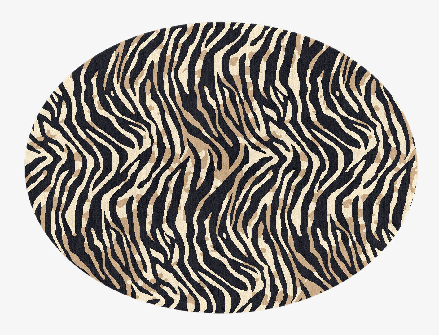 Tiger Stripes Animal Prints Oval Hand Knotted Tibetan Wool Custom Rug by Rug Artisan