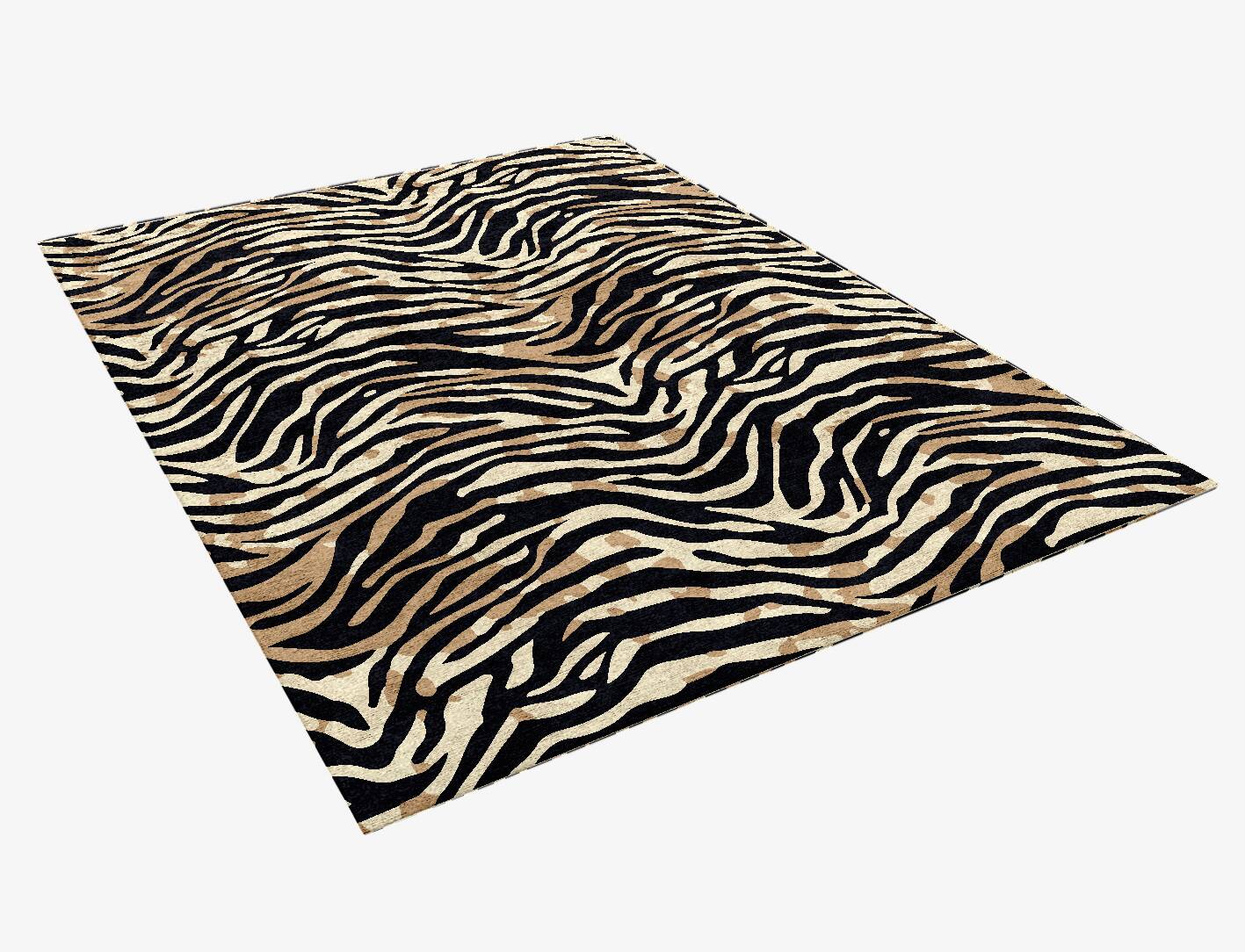 Tiger Stripes Animal Prints Rectangle Hand Knotted Bamboo Silk Custom Rug by Rug Artisan