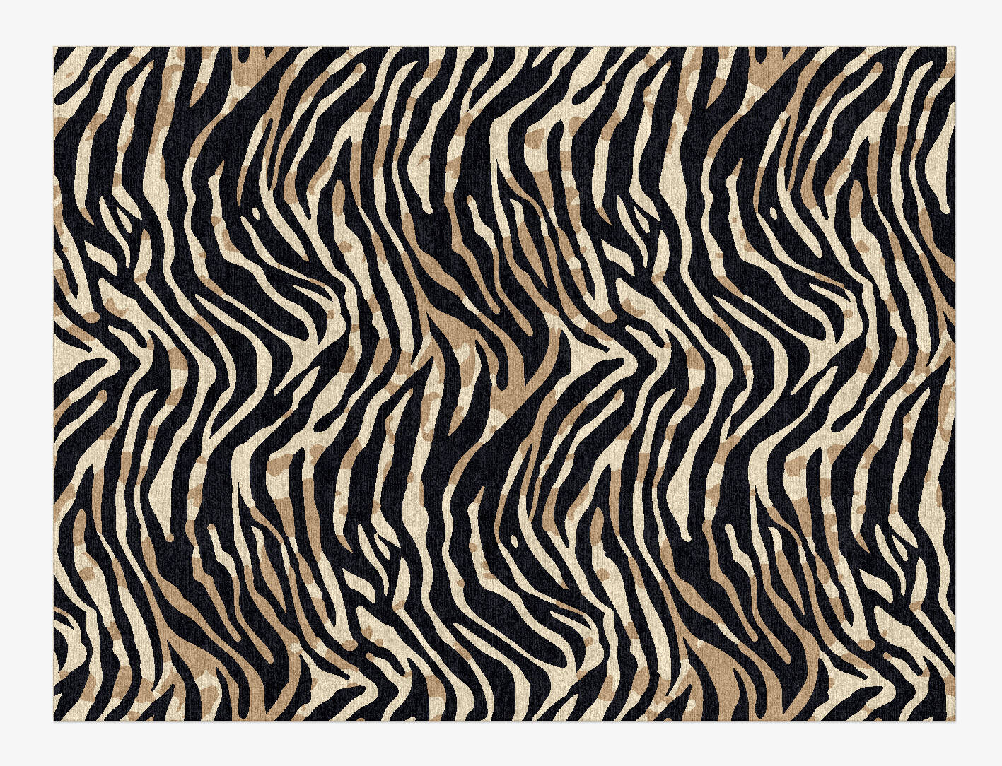 Tiger Stripes Animal Prints Rectangle Hand Knotted Tibetan Wool Custom Rug by Rug Artisan