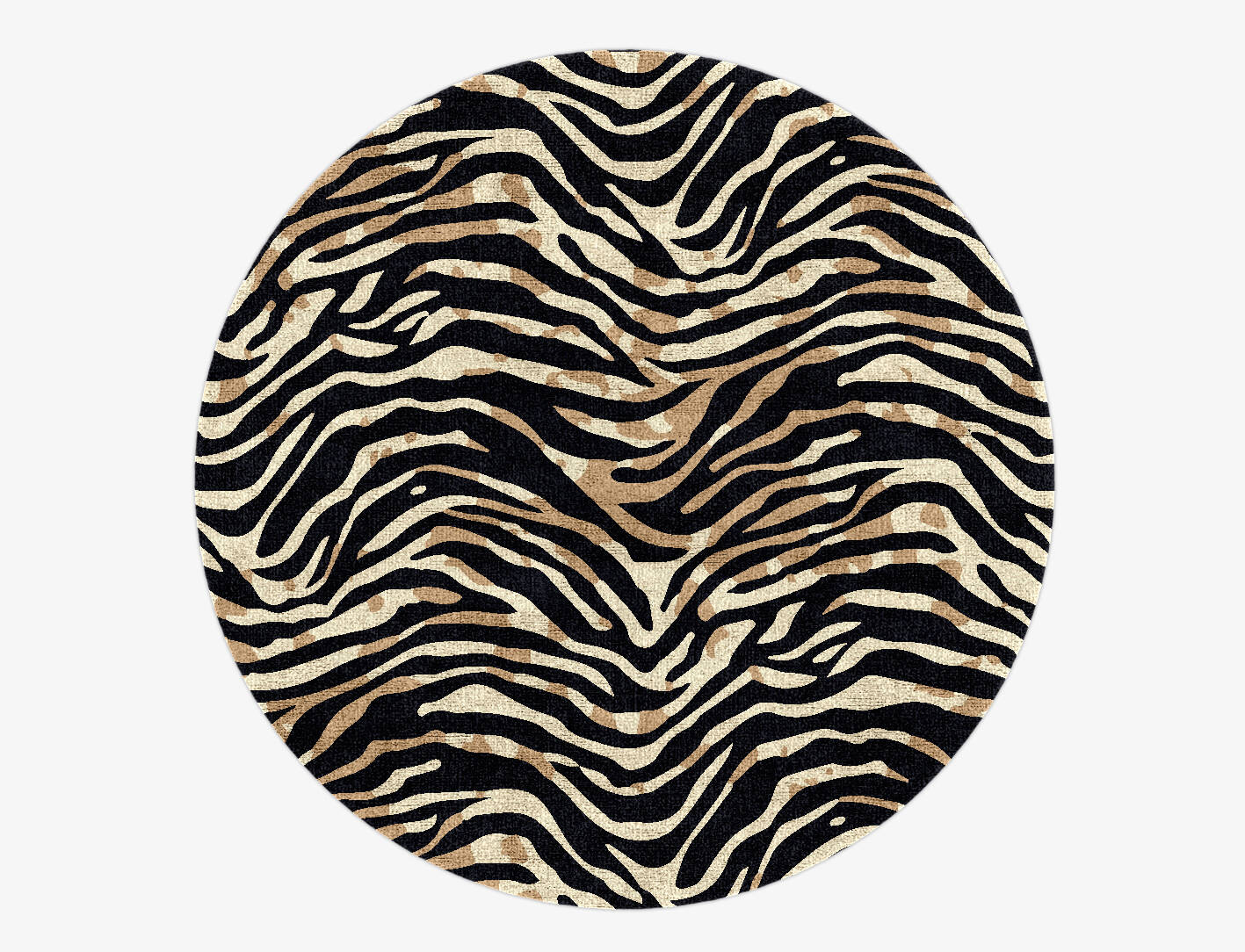 Tiger Stripes Animal Prints Round Hand Knotted Bamboo Silk Custom Rug by Rug Artisan