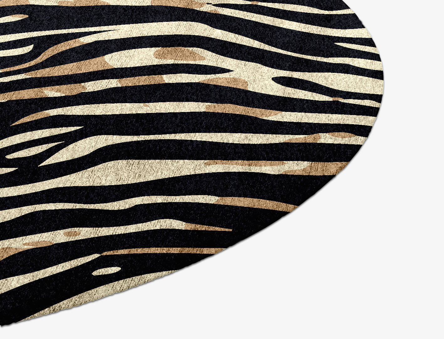 Tiger Stripes Animal Prints Round Hand Knotted Bamboo Silk Custom Rug by Rug Artisan