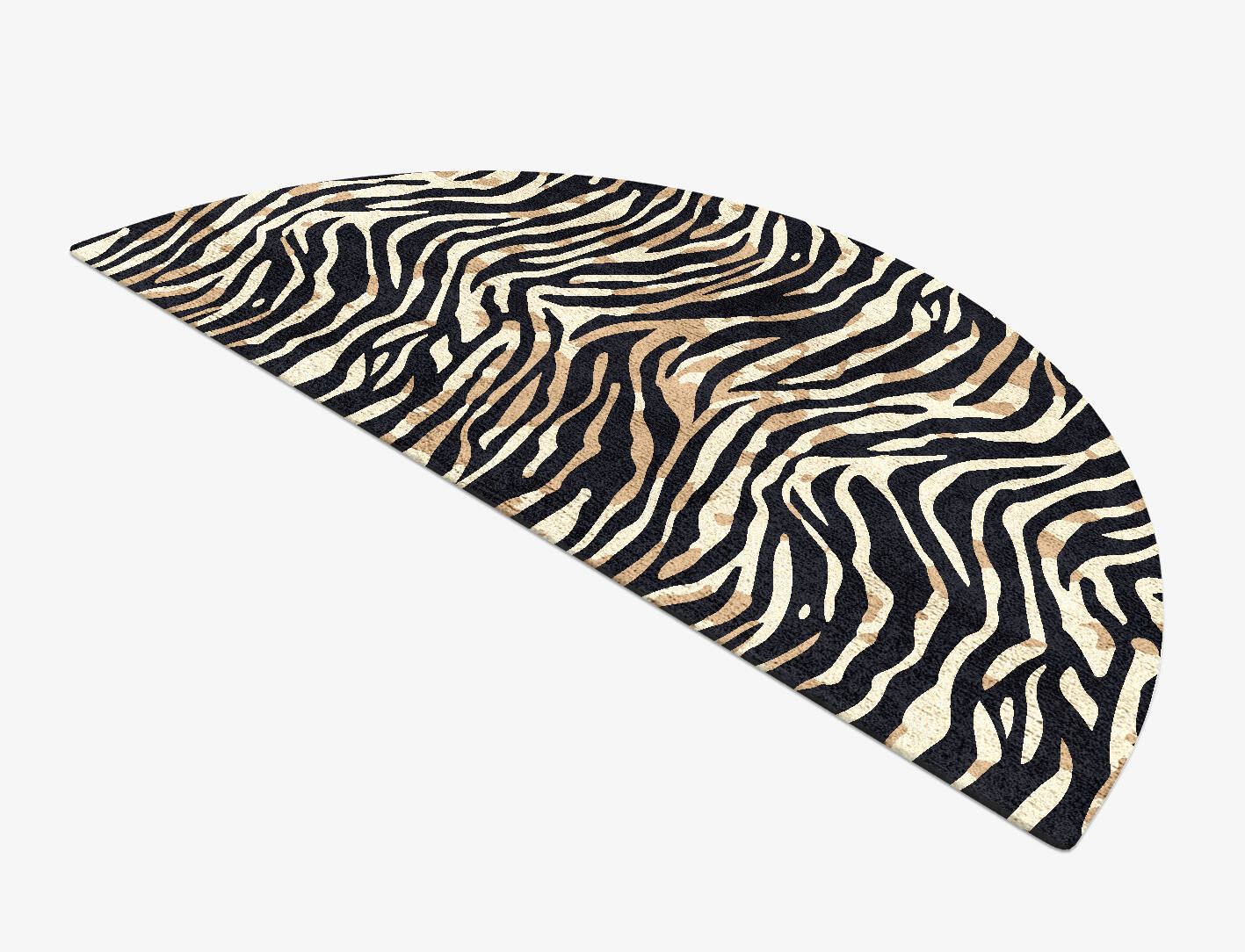 Tiger Stripes Animal Prints Halfmoon Hand Tufted Bamboo Silk Custom Rug by Rug Artisan