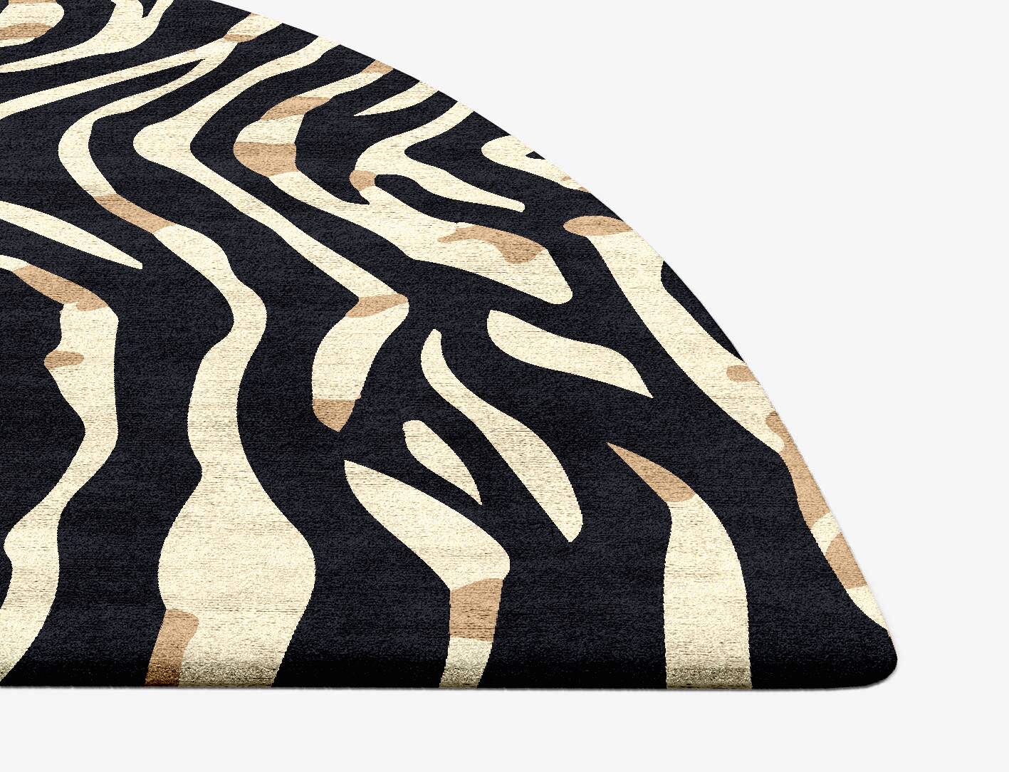 Tiger Stripes Animal Prints Halfmoon Hand Tufted Bamboo Silk Custom Rug by Rug Artisan