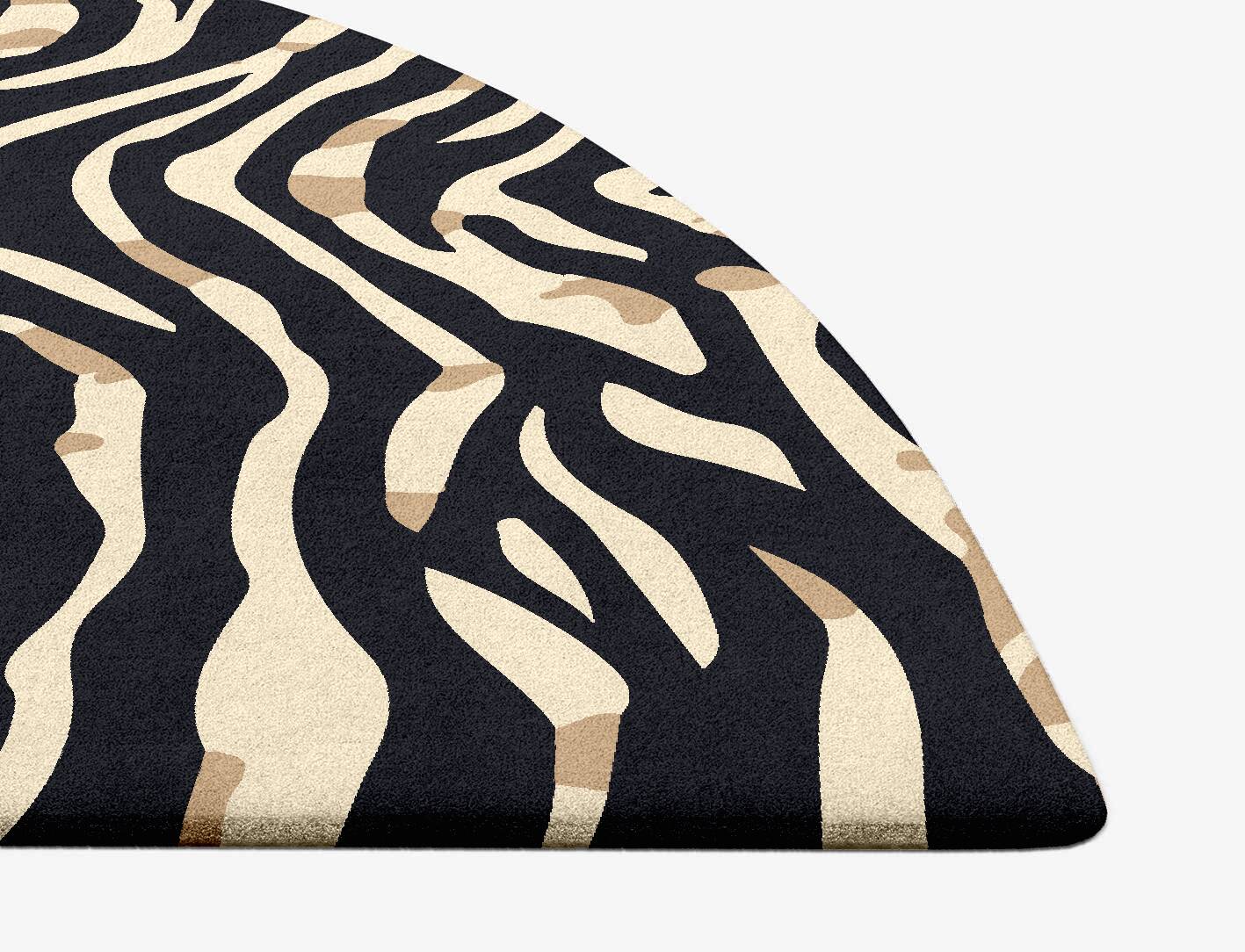 Tiger Stripes Animal Prints Halfmoon Hand Tufted Pure Wool Custom Rug by Rug Artisan