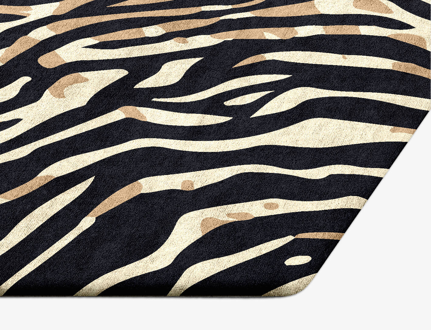 Tiger Stripes Animal Prints Hexagon Hand Tufted Bamboo Silk Custom Rug by Rug Artisan