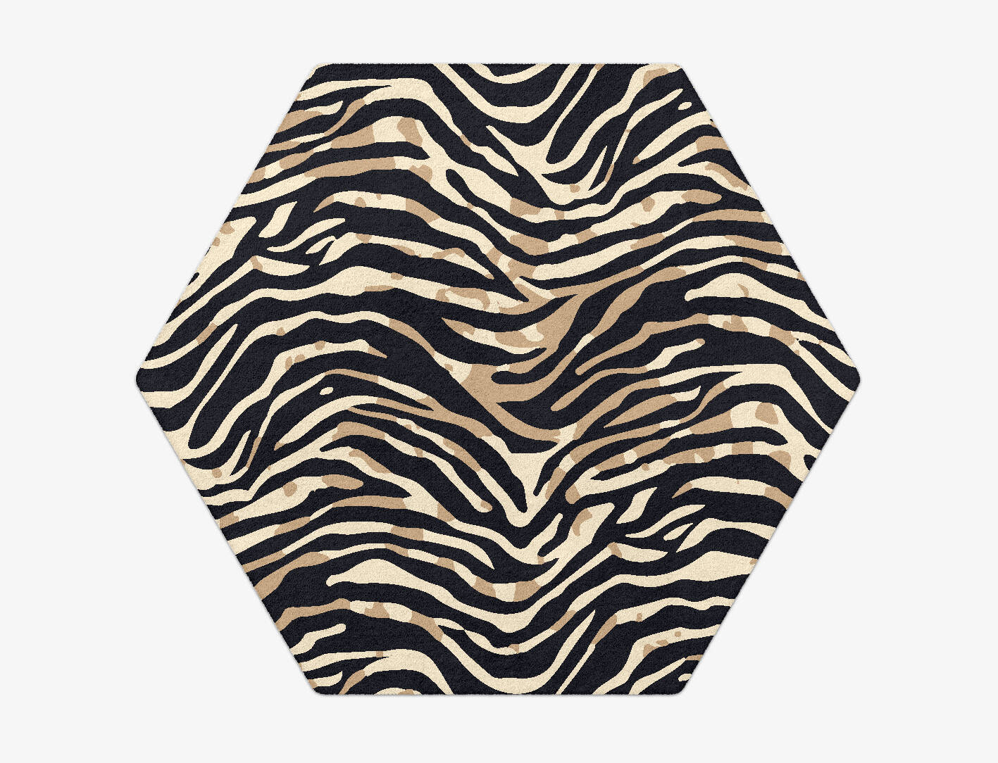 Tiger Stripes Animal Prints Hexagon Hand Tufted Pure Wool Custom Rug by Rug Artisan