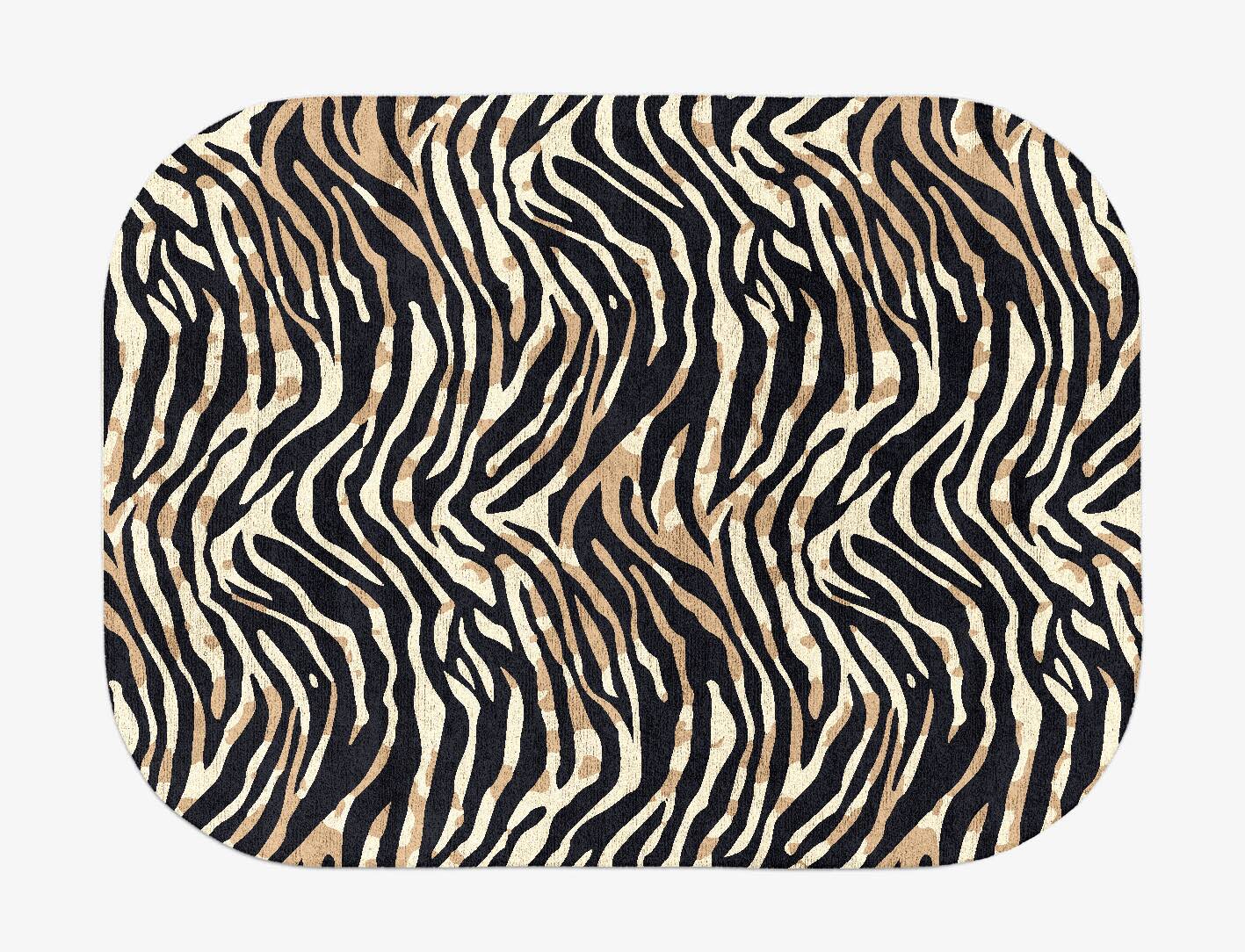 Tiger Stripes Animal Prints Oblong Hand Tufted Bamboo Silk Custom Rug by Rug Artisan