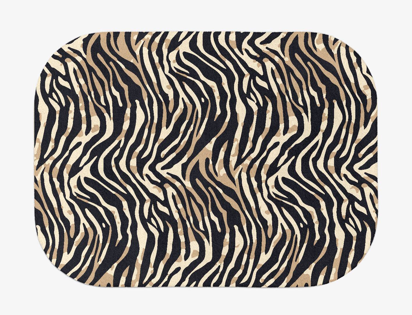 Tiger Stripes Animal Prints Oblong Hand Tufted Pure Wool Custom Rug by Rug Artisan