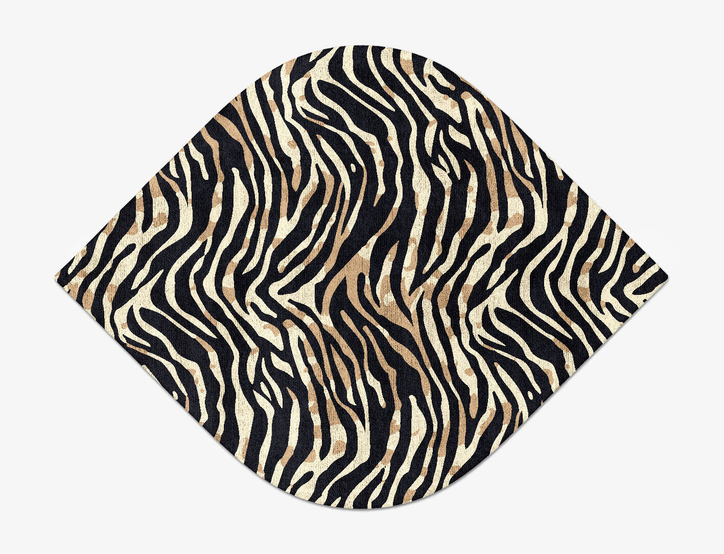 Tiger Stripes Animal Prints Ogee Hand Tufted Bamboo Silk Custom Rug by Rug Artisan