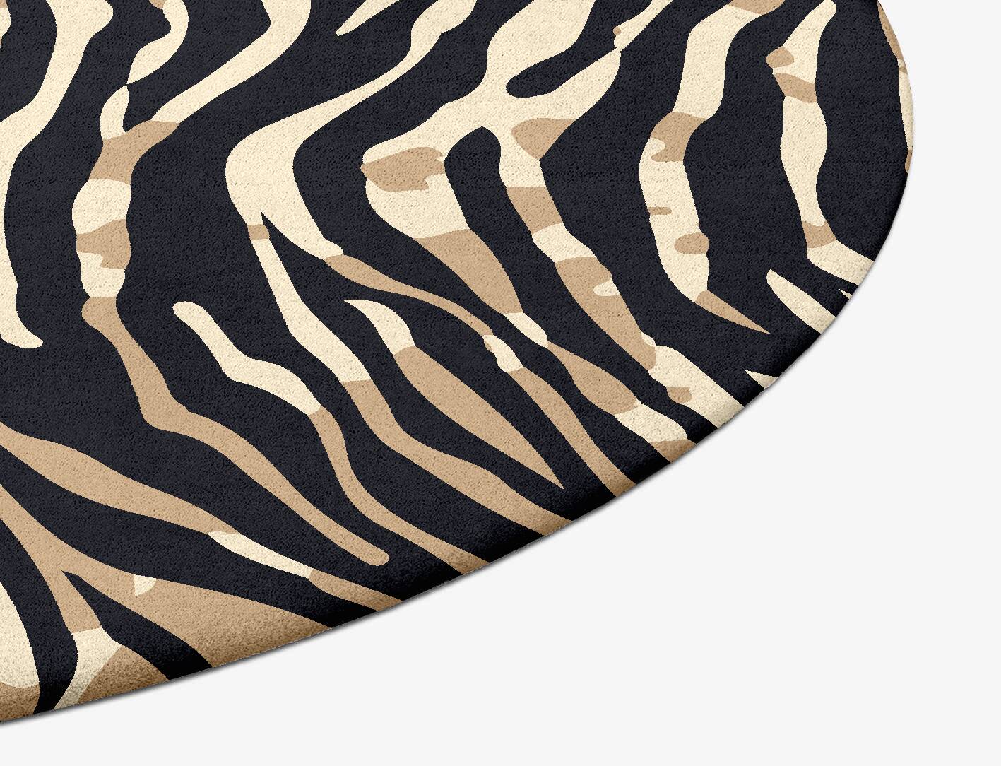 Tiger Stripes Animal Prints Oval Hand Tufted Pure Wool Custom Rug by Rug Artisan
