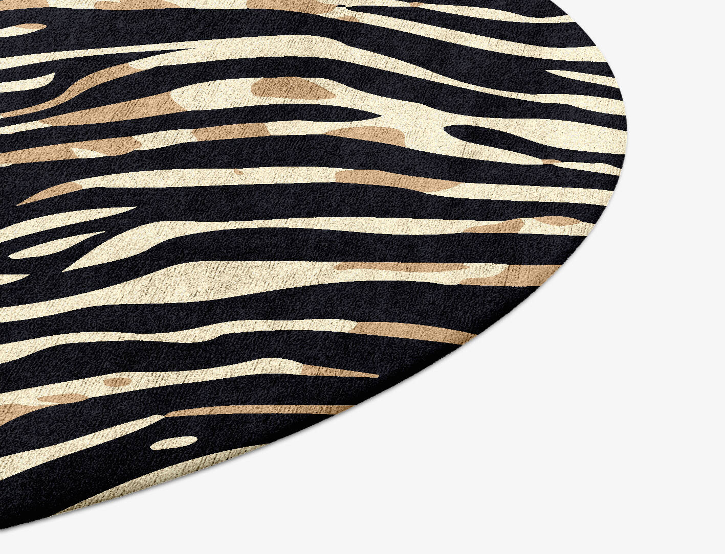 Tiger Stripes Animal Prints Round Hand Tufted Bamboo Silk Custom Rug by Rug Artisan