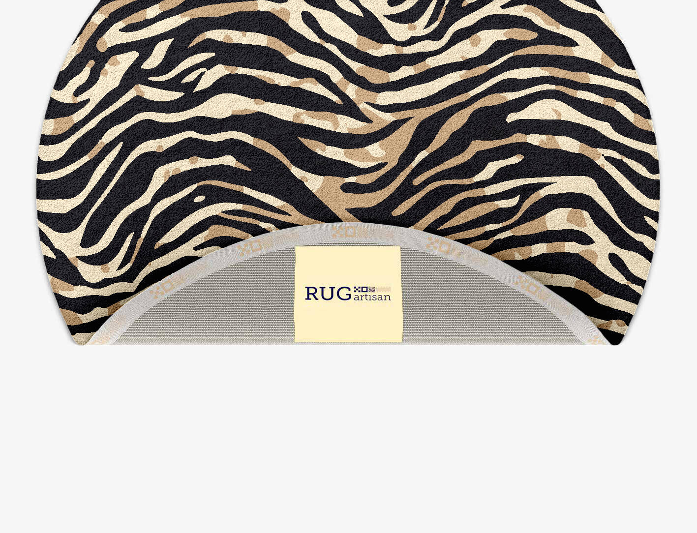 Tiger Stripes Animal Prints Round Hand Tufted Pure Wool Custom Rug by Rug Artisan