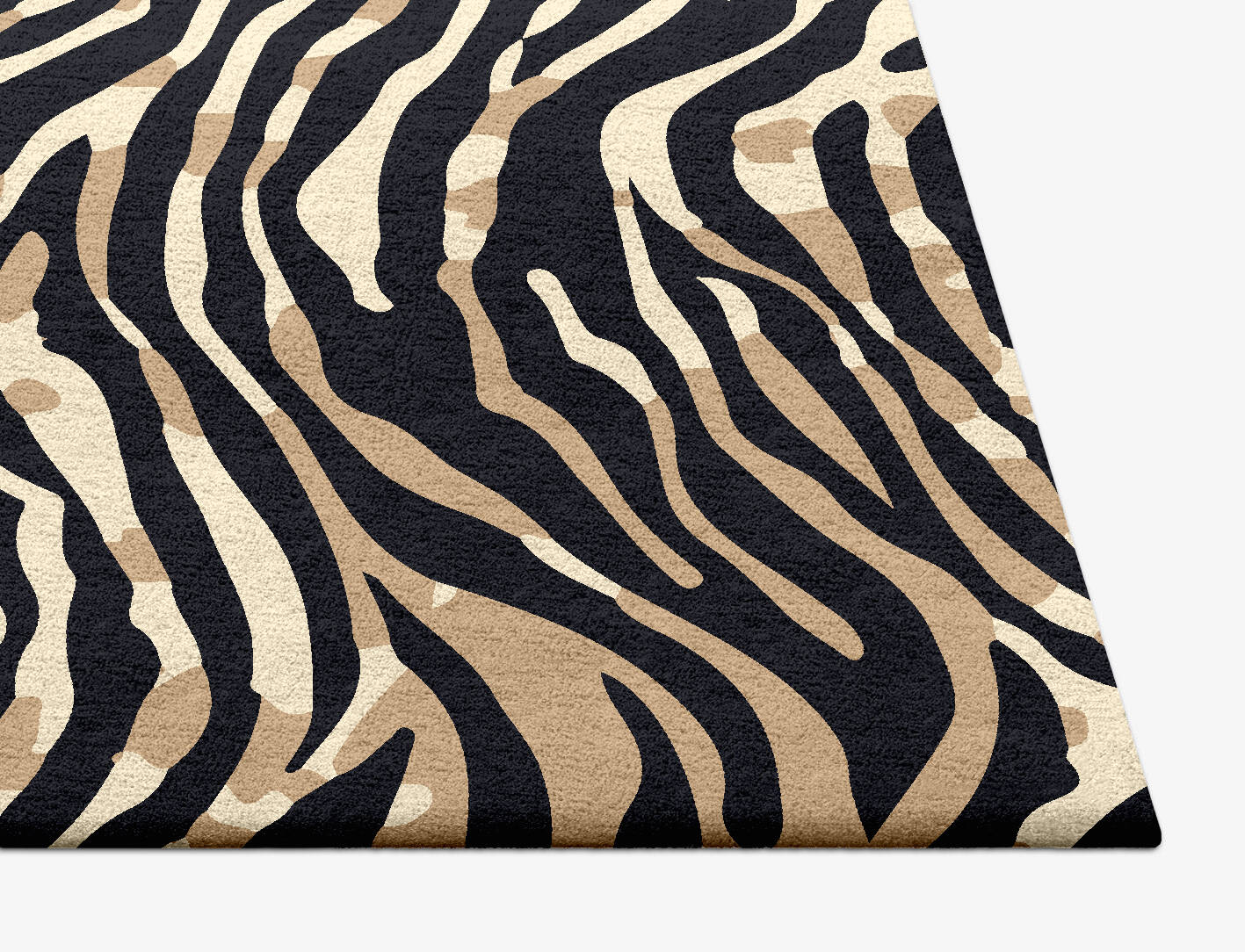 Tiger Stripes Animal Prints Square Hand Tufted Pure Wool Custom Rug by Rug Artisan