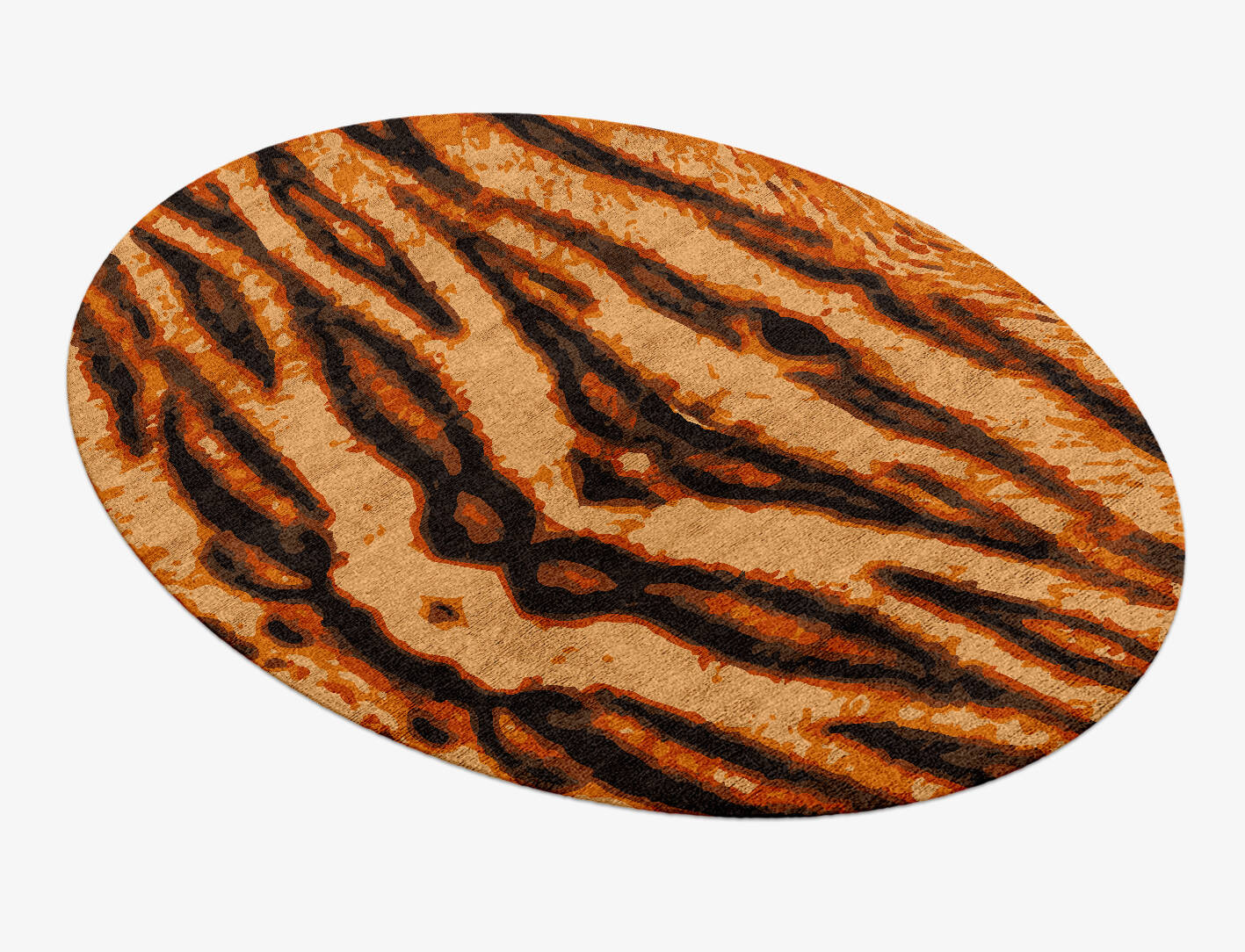 Tigger Animal Prints Oval Hand Knotted Bamboo Silk Custom Rug by Rug Artisan