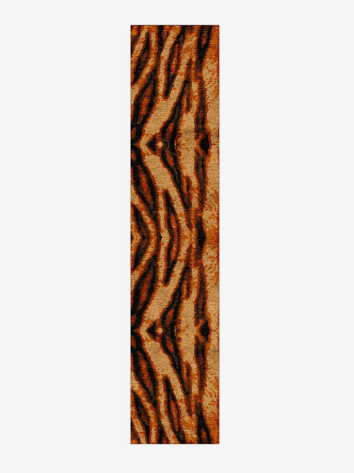 Tigger Animal Prints Runner Hand Knotted Bamboo Silk Custom Rug by Rug Artisan