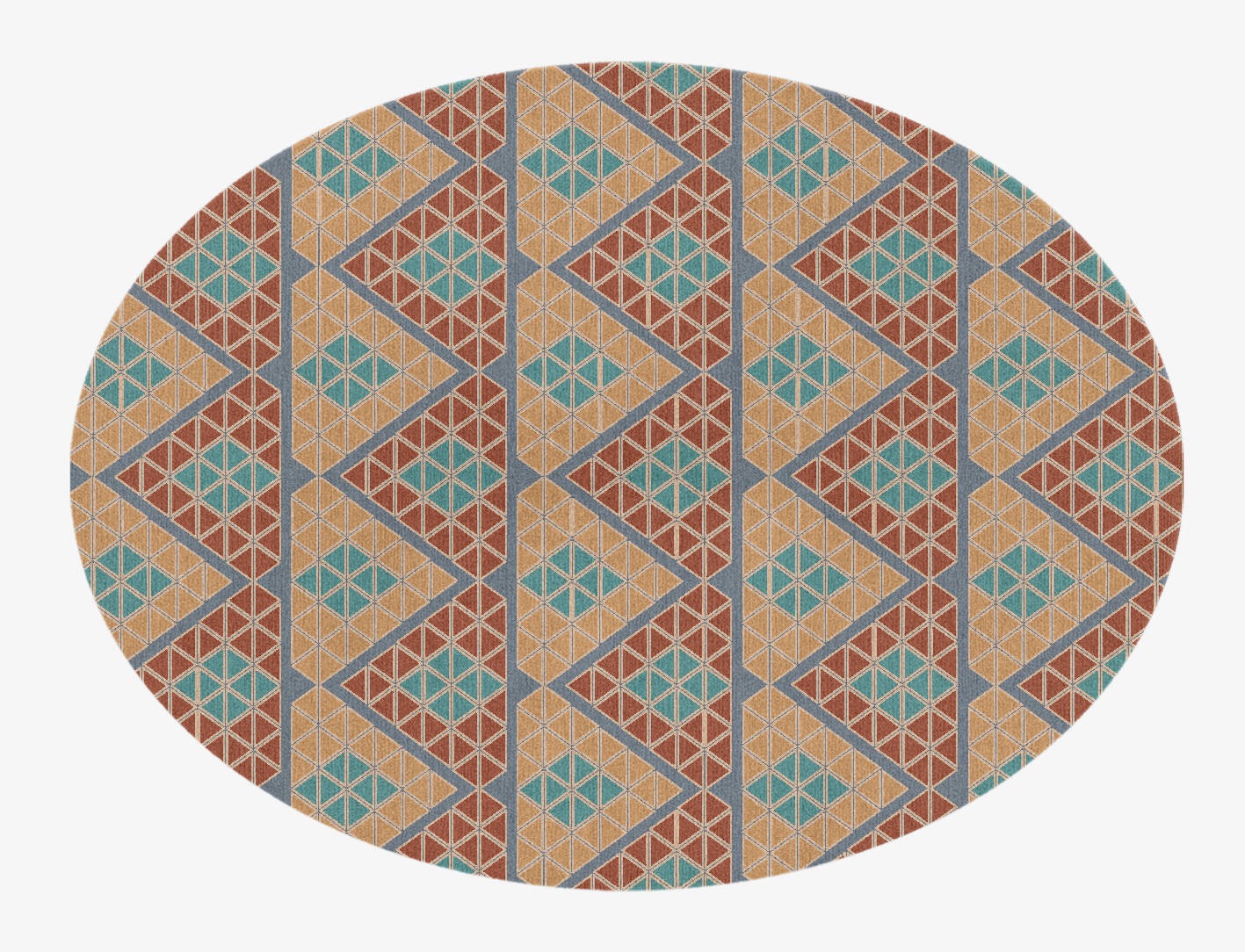 Tiles Modern Geometrics Oval Hand Knotted Tibetan Wool Custom Rug by Rug Artisan