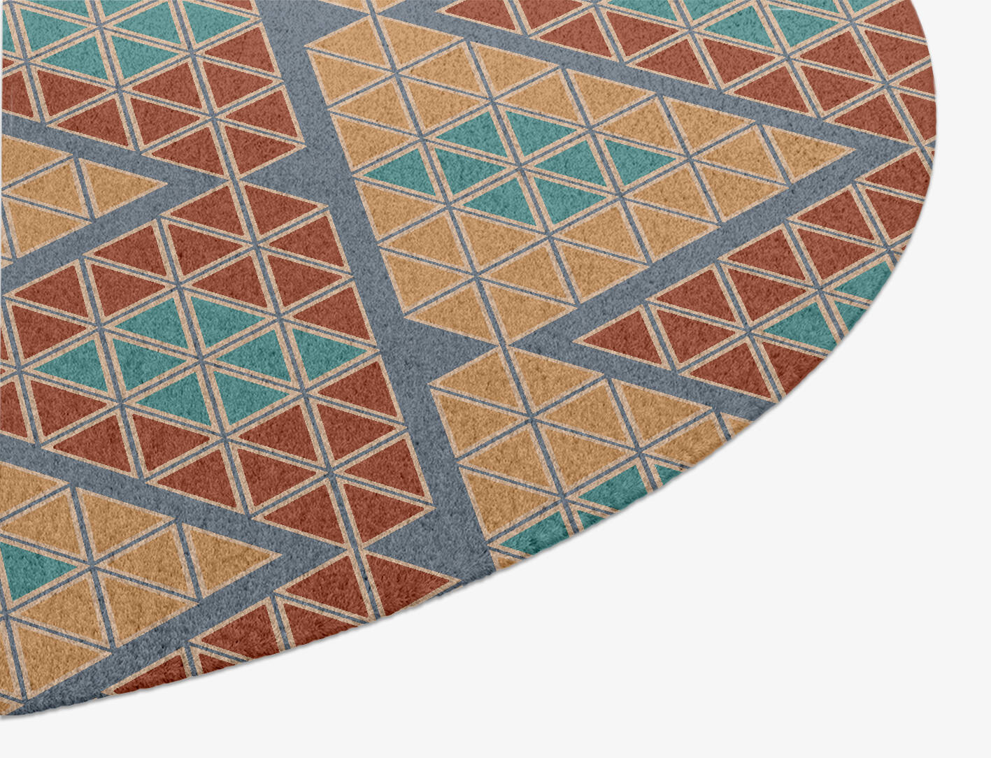 Tiles Modern Geometrics Oval Hand Knotted Tibetan Wool Custom Rug by Rug Artisan