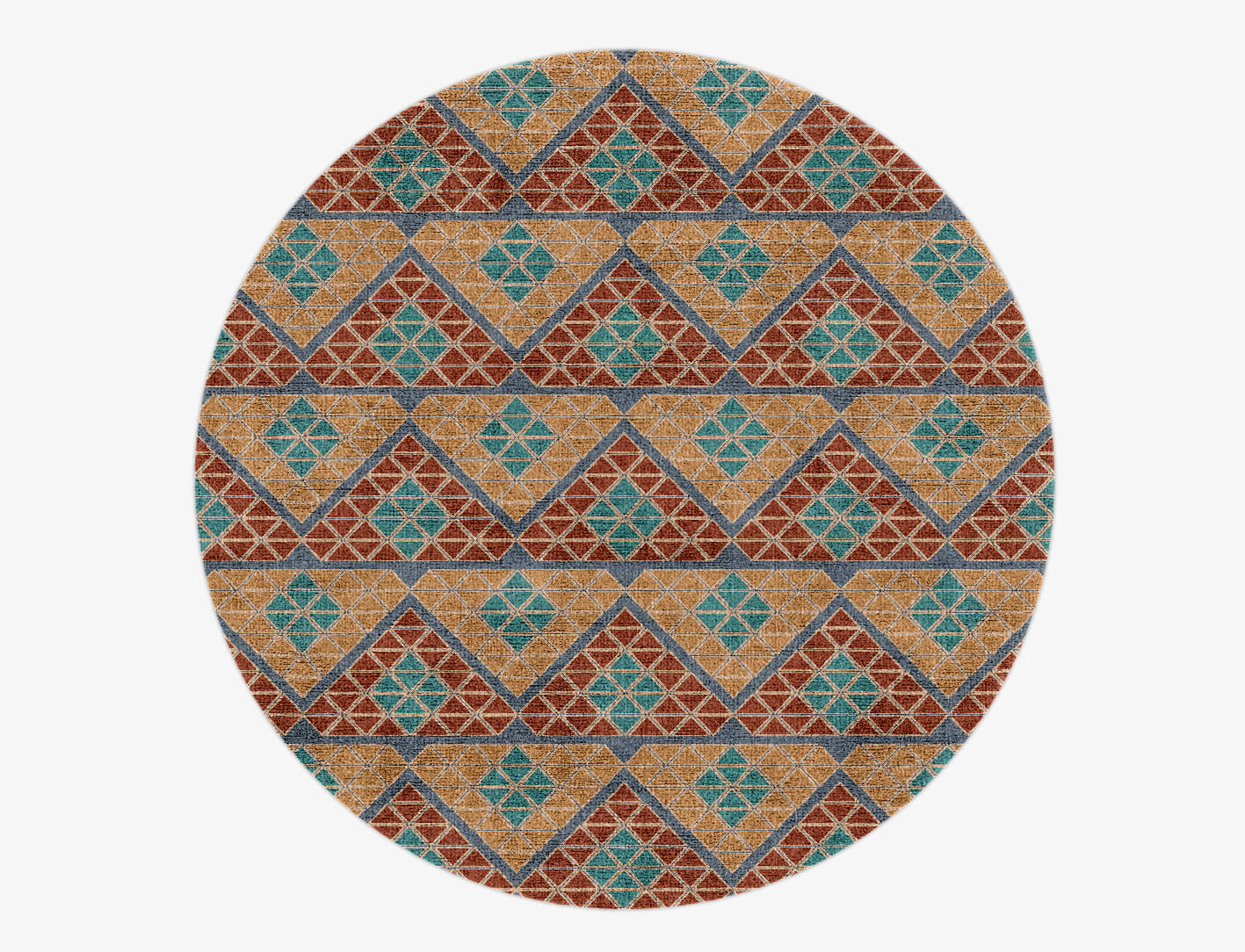 Tiles Modern Geometrics Round Hand Knotted Bamboo Silk Custom Rug by Rug Artisan