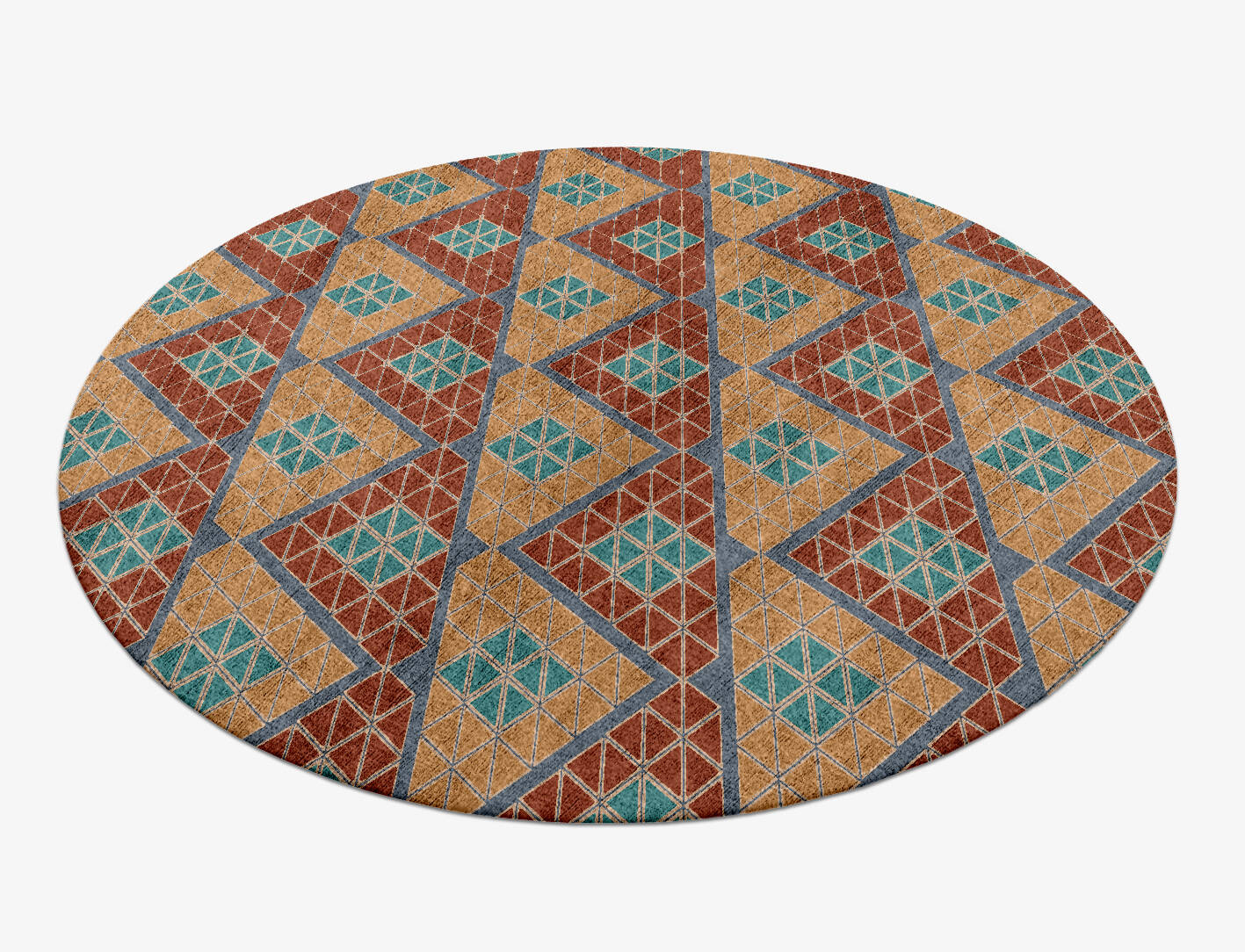 Tiles Modern Geometrics Round Hand Knotted Bamboo Silk Custom Rug by Rug Artisan