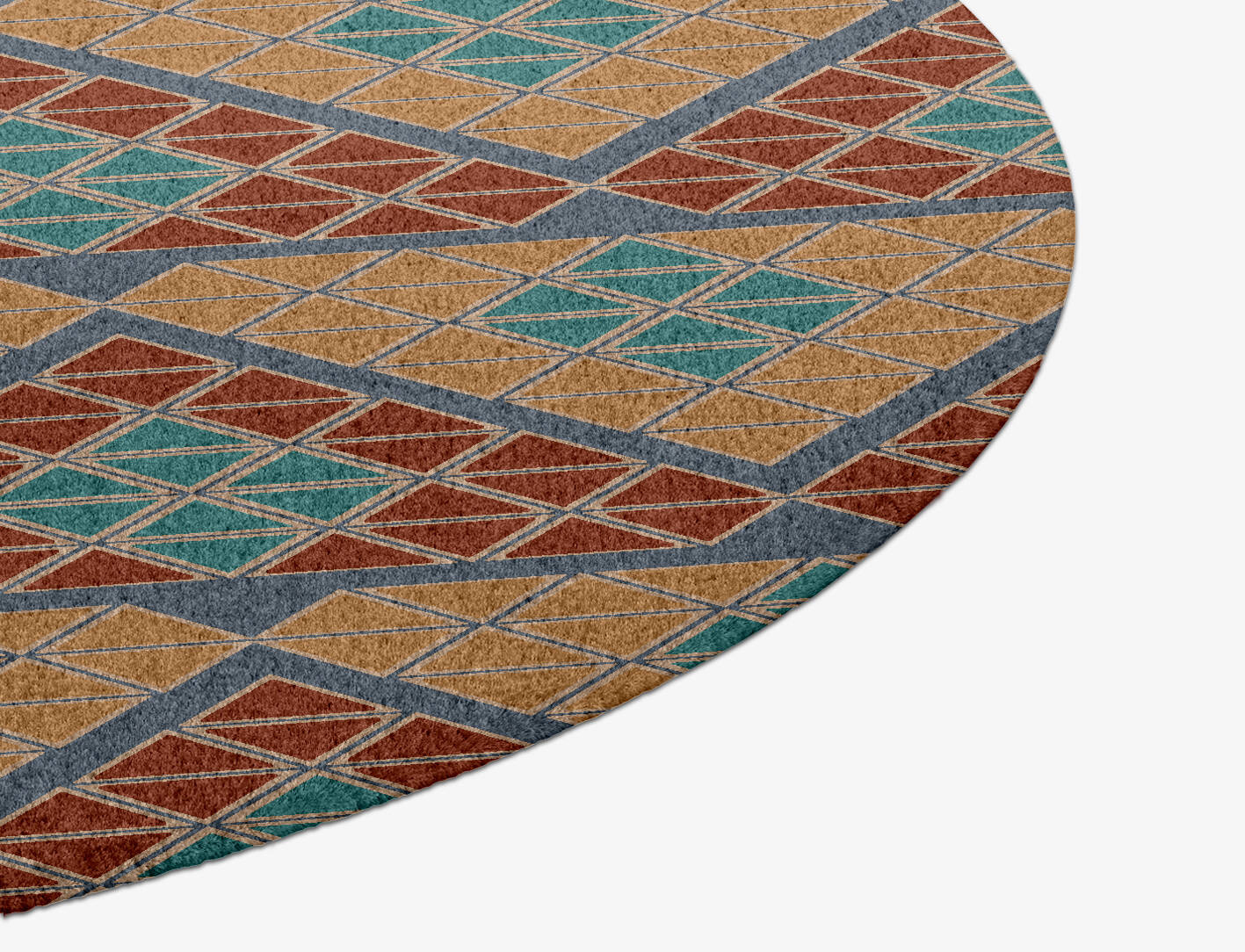 Tiles Modern Geometrics Round Hand Knotted Tibetan Wool Custom Rug by Rug Artisan