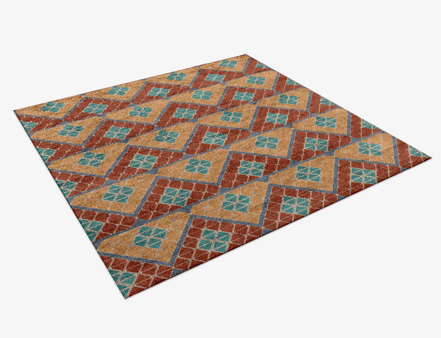 Tiles Modern Geometrics Square Hand Knotted Bamboo Silk Custom Rug by Rug Artisan
