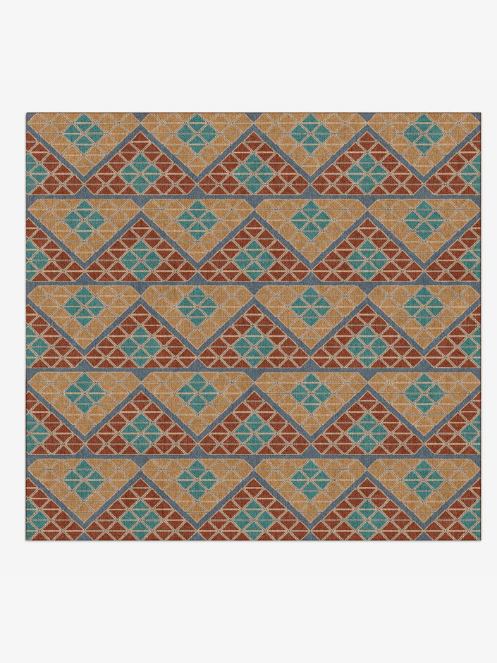 Tiles Modern Geometrics Square Hand Knotted Tibetan Wool Custom Rug by Rug Artisan