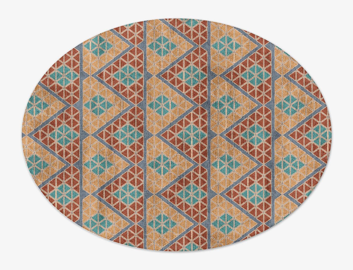 Tiles Modern Geometrics Oval Hand Tufted Bamboo Silk Custom Rug by Rug Artisan