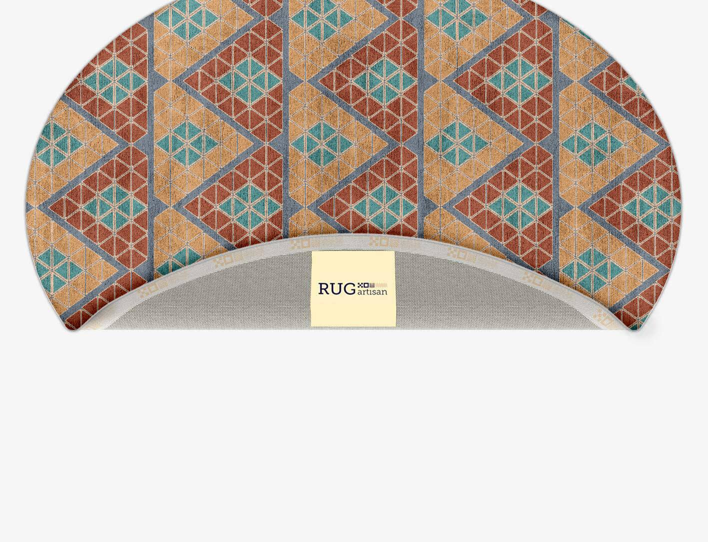 Tiles Modern Geometrics Oval Hand Tufted Bamboo Silk Custom Rug by Rug Artisan