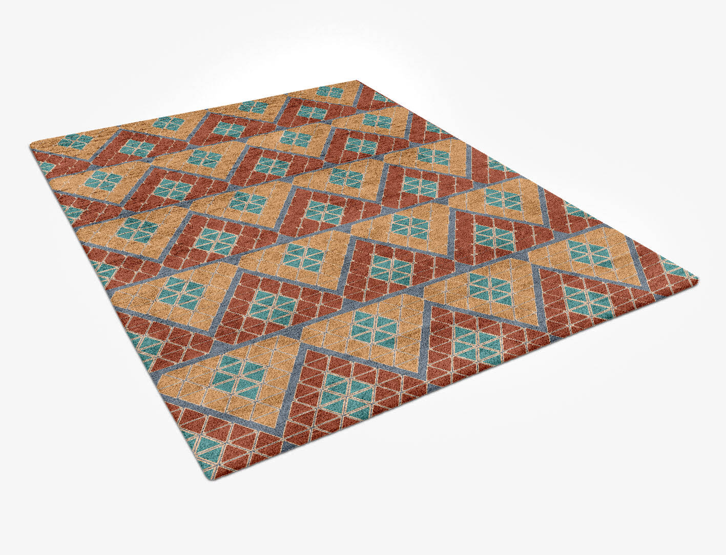 Tiles Modern Geometrics Rectangle Hand Tufted Bamboo Silk Custom Rug by Rug Artisan