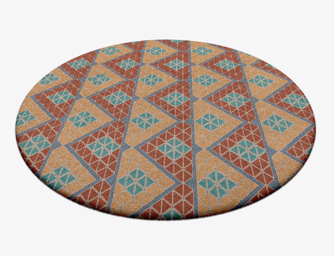 Tiles Modern Geometrics Round Hand Tufted Pure Wool Custom Rug by Rug Artisan