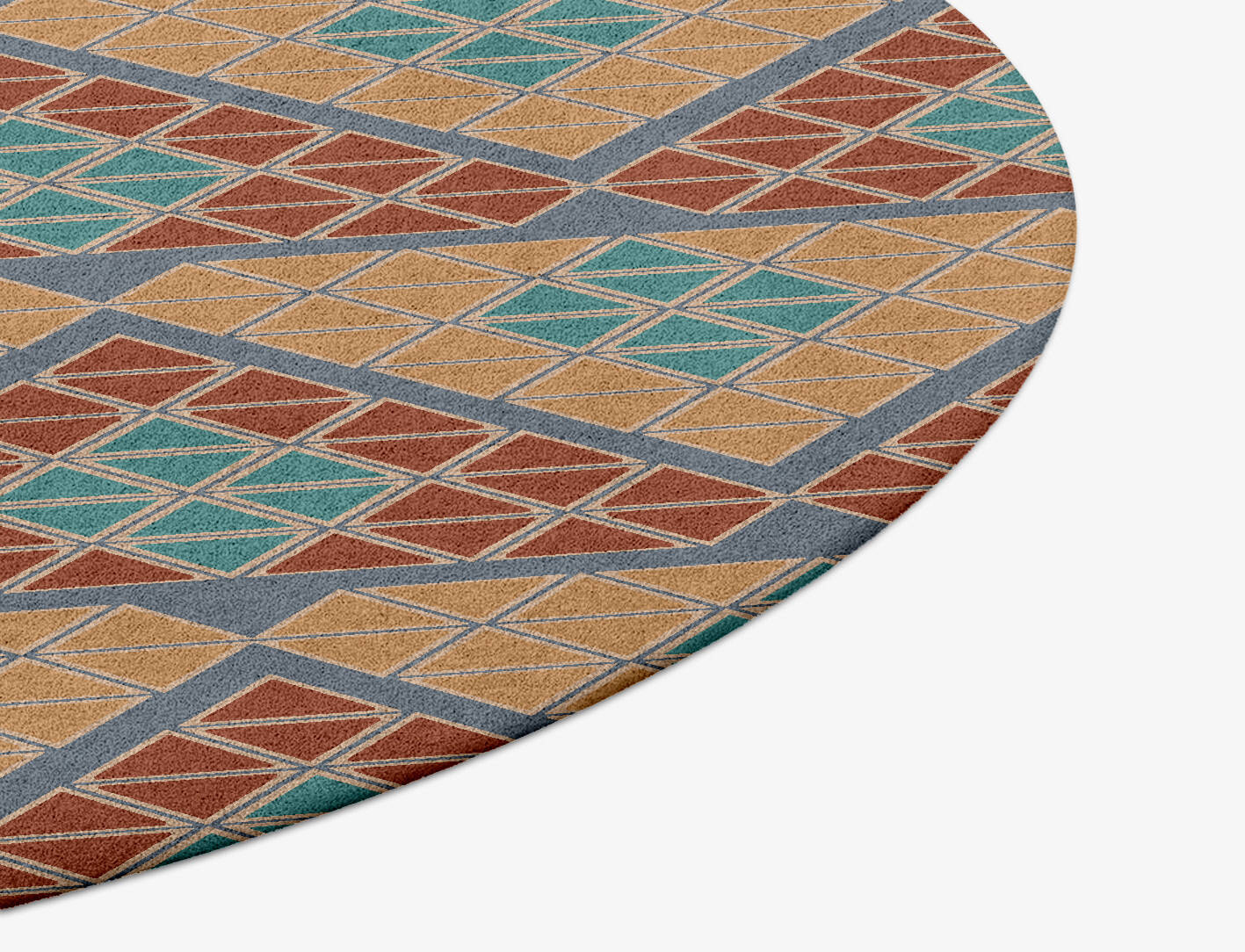 Tiles Modern Geometrics Round Hand Tufted Pure Wool Custom Rug by Rug Artisan